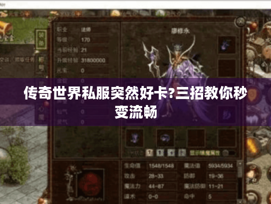 传奇世界私服突然好卡?三招教你秒变流畅