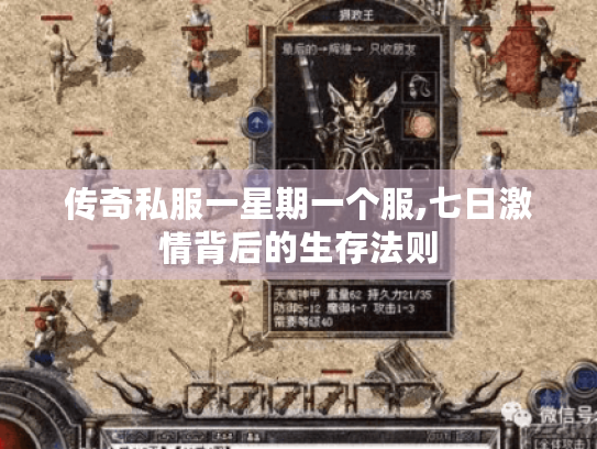 传奇私服一星期一个服,七日激情背后的生存法则 传奇私服一星期一个服,七日激情背后的生存法则