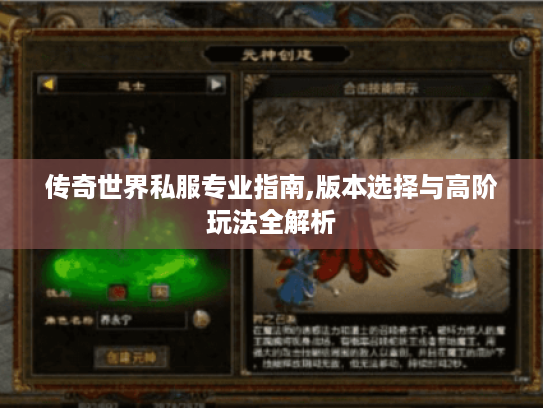 传奇世界私服专业指南,版本选择与高阶玩法全解析