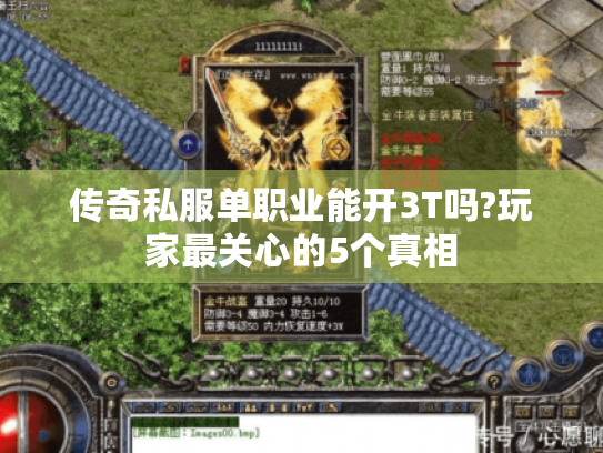 传奇私服单职业能开3T吗?玩家最关心的5个真相 传奇私服单职业能开3T吗?玩家最关心的5个真相