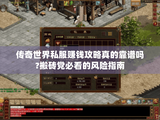 传奇世界私服赚钱攻略真的靠谱吗?搬砖党必看的风险指南
