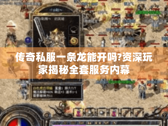 传奇私服一条龙能开吗?资深玩家揭秘全套服务内幕 传奇私服一条龙能开吗?资深玩家揭秘全套服务内幕