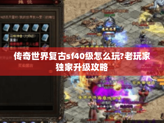传奇世界复古sf40级怎么玩?老玩家独家升级攻略 传奇世界复古sf40级怎么玩?老玩家独家升级攻略
