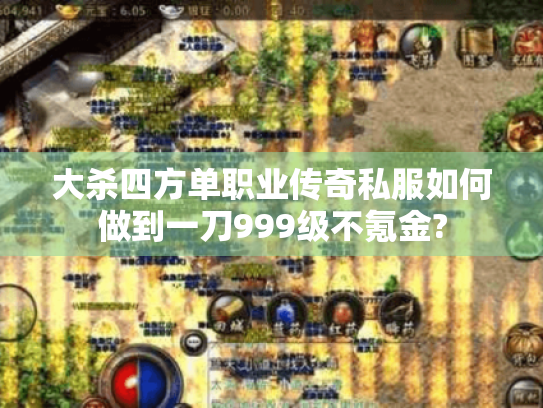 大杀四方单职业传奇私服如何做到一刀999级不氪金? 大杀四方单职业传奇私服如何做到一刀999级不氪金?