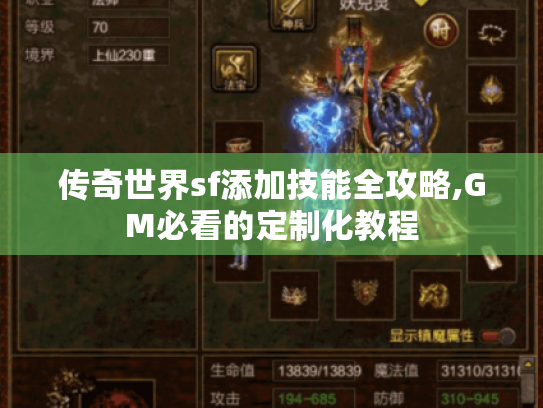 传奇世界sf添加技能全攻略,GM必看的定制化教程