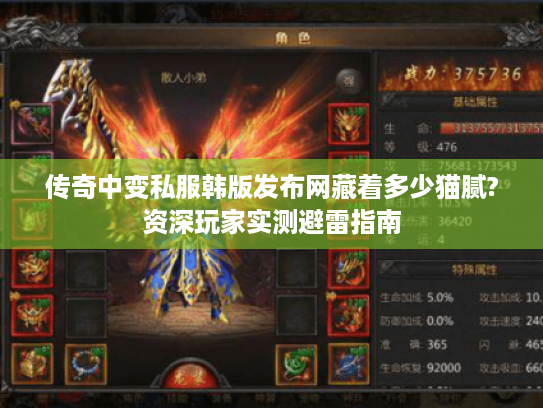 传奇中变私服韩版发布网藏着多少猫腻?资深玩家实测避雷指南 传奇中变私服韩版发布网藏着多少猫腻?资深玩家实测避雷指南