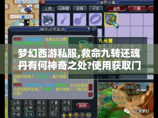 梦幻西游私服,救命九转还魂丹有何神奇之处?使用获取门道全揭秘 梦幻西游私服,救命九转还魂丹有何神奇之处?使用获取门道全揭秘
