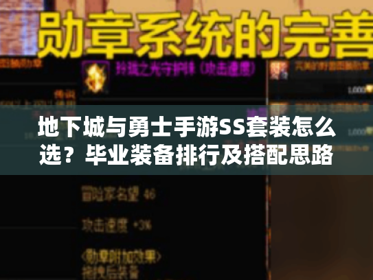 地下城与勇士手游SS套装怎么选？毕业装备排行及搭配思路解析