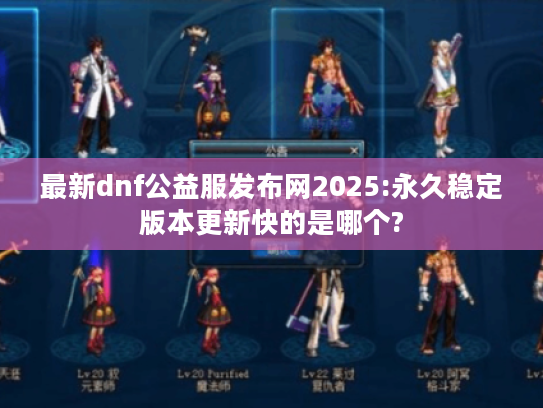 最新dnf公益服发布网2025:永久稳定版本更新快的是哪个?