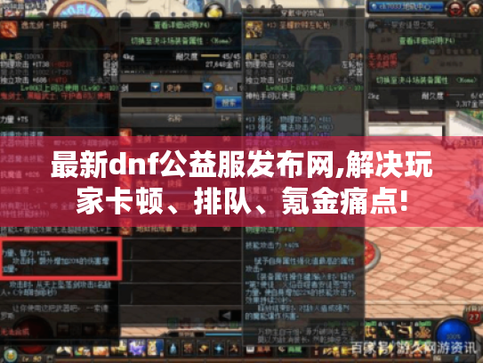最新dnf公益服发布网,解决玩家卡顿、排队、氪金痛点!