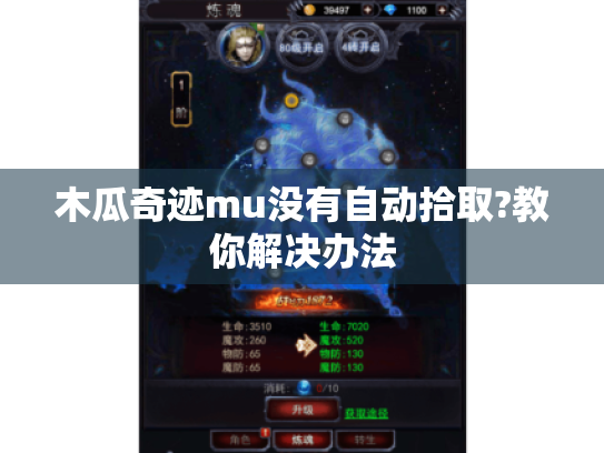 木瓜奇迹mu没有自动拾取?教你解决办法