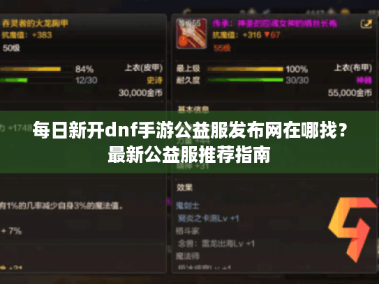 每日新开dnf手游公益服发布网在哪找?最新公益服推荐指南 每日新开dnf手游公益服发布网在哪找?最新公益服推荐指南