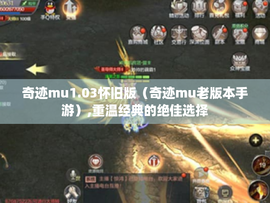 奇迹mu1.03怀旧版（奇迹mu老版本手游）,重温经典的绝佳选择