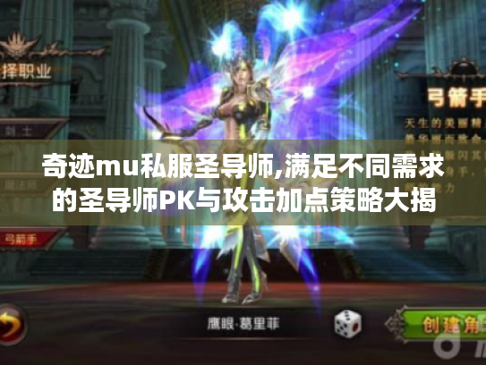 奇迹mu私服圣导师,满足不同需求的圣导师PK与攻击加点策略大揭秘