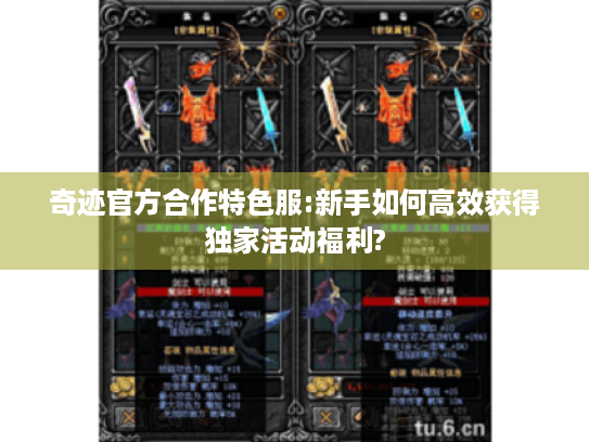 奇迹官方合作特色服:新手如何高效获得独家活动福利?