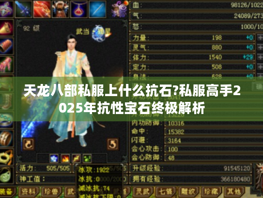 天龙八部私服上什么抗石?私服高手2025年抗性宝石终极解析