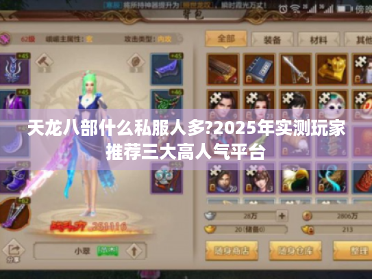 天龙八部什么私服人多?2025年实测玩家推荐三大高人气平台
