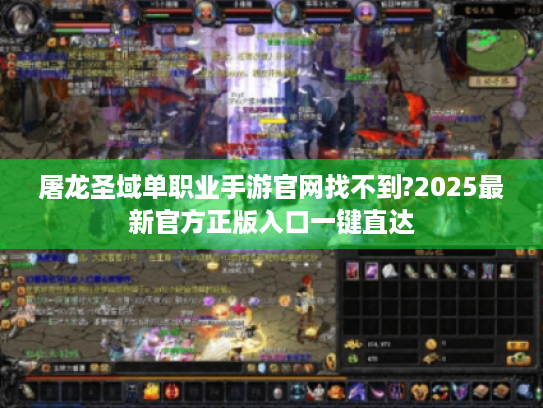 屠龙圣域单职业手游官网找不到?2025最新官方正版入口一键直达