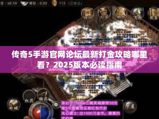 传奇5手游官网论坛最新打金攻略哪里看?2025版本必读指南 传奇5手游官网论坛最新打金攻略哪里看?2025版本必读指南