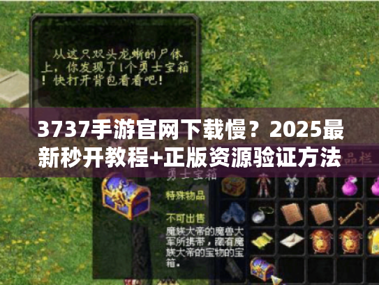3737手游官网下载慢？2025最新秒开教程+正版资源验证方法