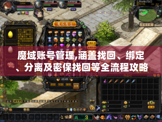 魔域账号管理,涵盖找回、绑定、分离及密保找回等全流程攻略