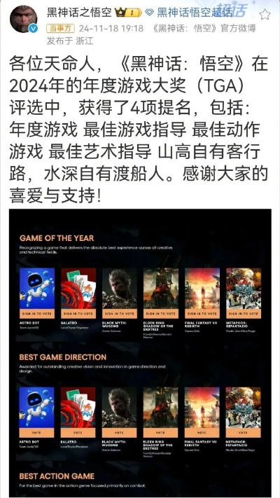 《黑神话悟空》年度游戏大揭秘，TGA年度游戏花落谁家？