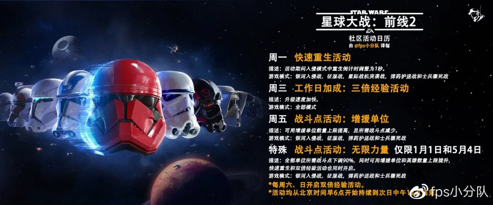 周末狂欢！《星球大战：前线》双倍经验大放送，惊喜翻倍！