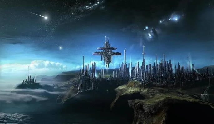 星际奥秘探索：科幻艺术图中的未来启示录