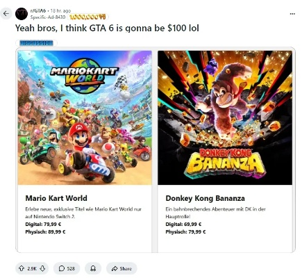 任天堂80美元定价引玩家愤怒:行业遭重创